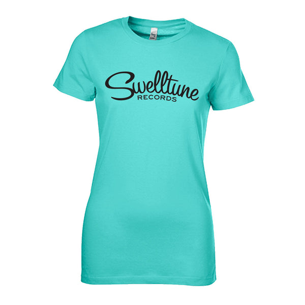 Swelltune Records Classic Logo on Teal Shirt - Women's - SALE!